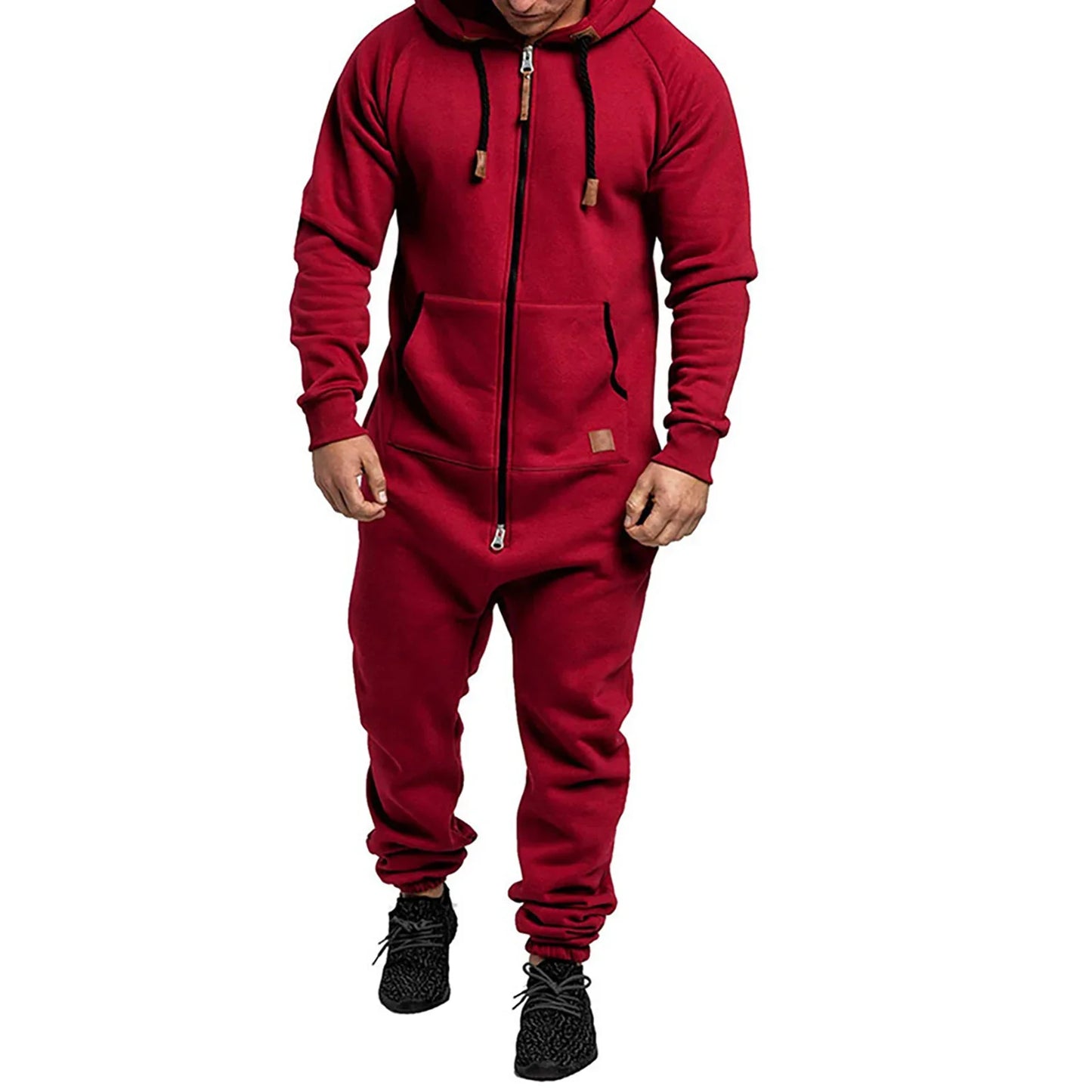 Danny – Men's Hooded Fleece Jumpsuit with Kangaroo Pockets