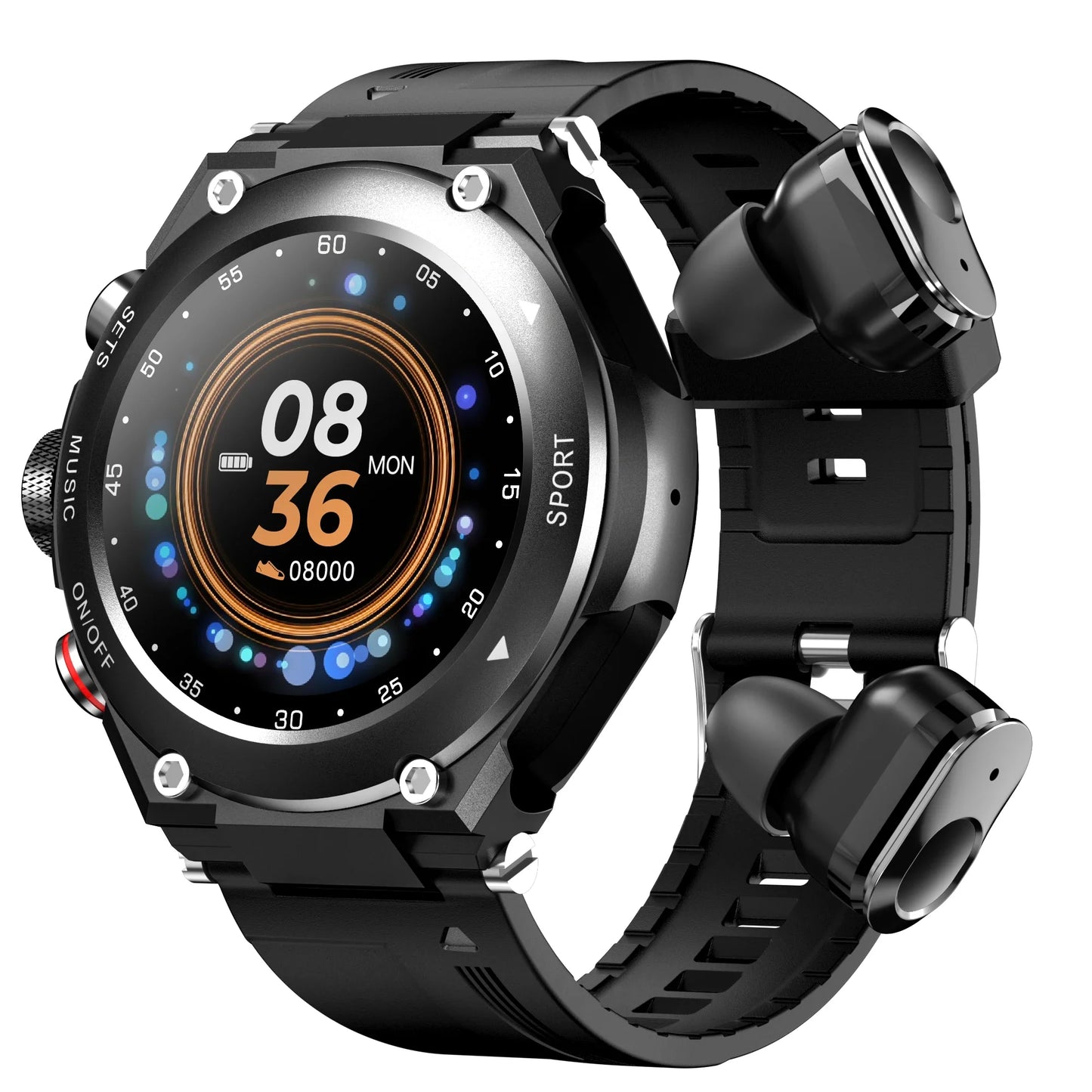 Gordon – Men's SmartWatch with Earbuds and Fitness Tracker