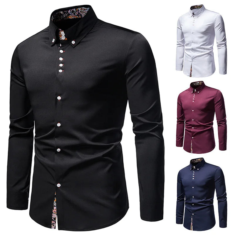 Guy – Slim Fit Paisley Print Long Sleeve Shirt