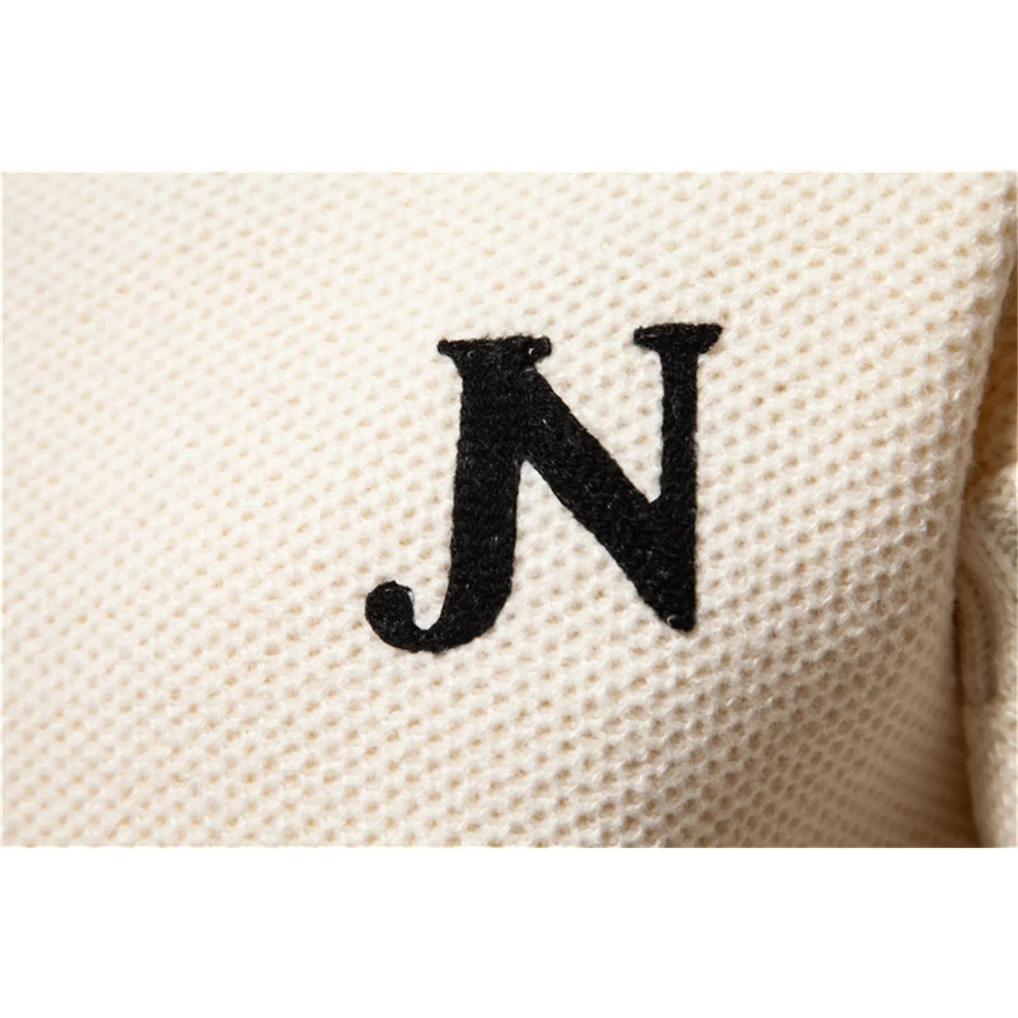 Conrad – Men's Textured Knit Sweater with Embroidered Letter