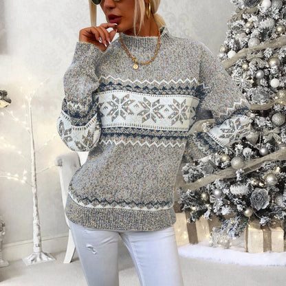 Heidi – Women's Vintage Snowflake Turtleneck Sweater