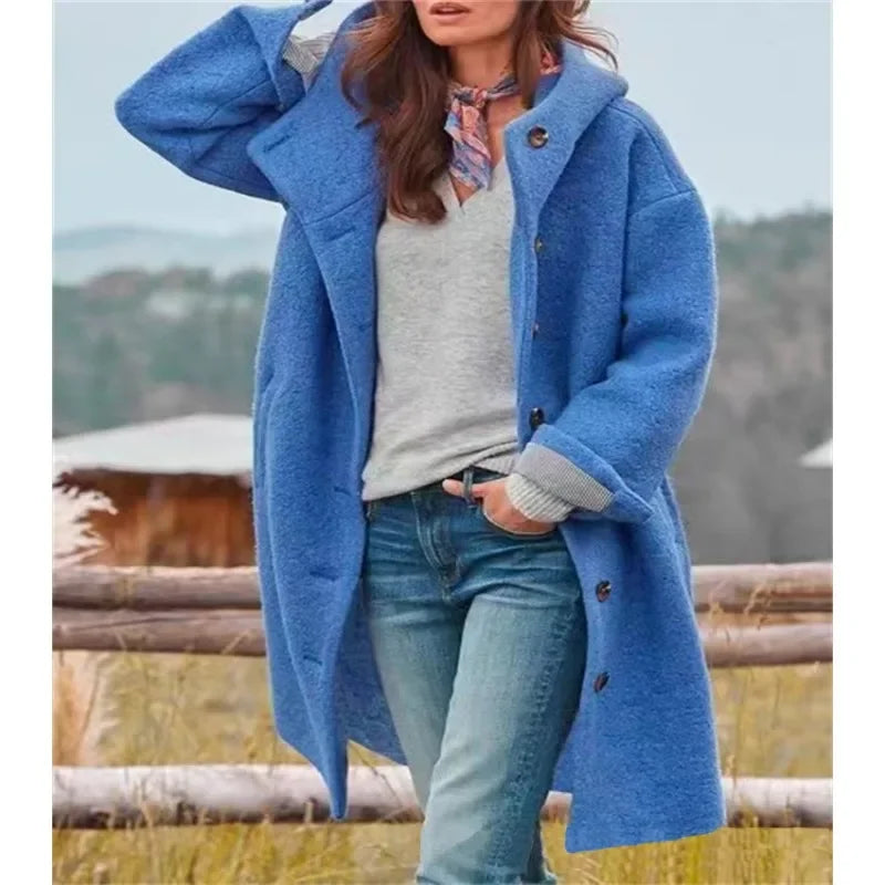 Melanie – Plush Women's Hooded Cardigan Coat