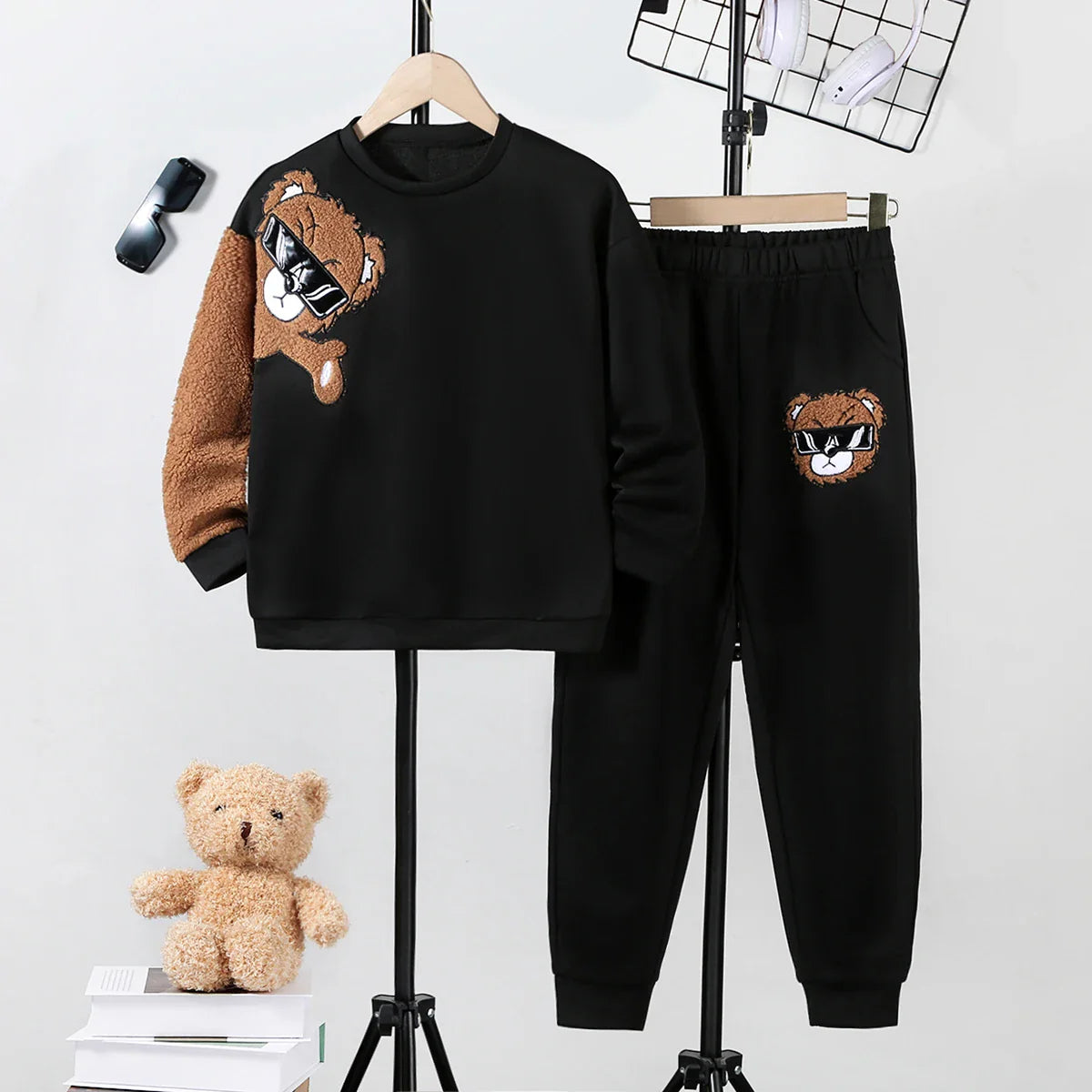 Matt – Boys' Long Sleeve Bear Print Sweatshirt Set