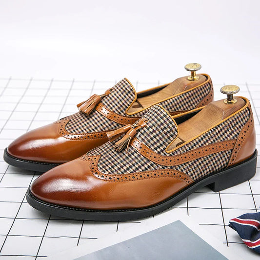 Men's Classic Tassel Loafers Dress Shoes Formal Business Style