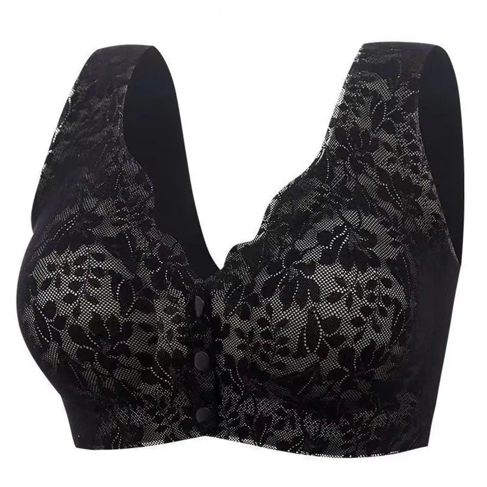 Joan – Women's Front Closure Lace Bra with Wide Straps