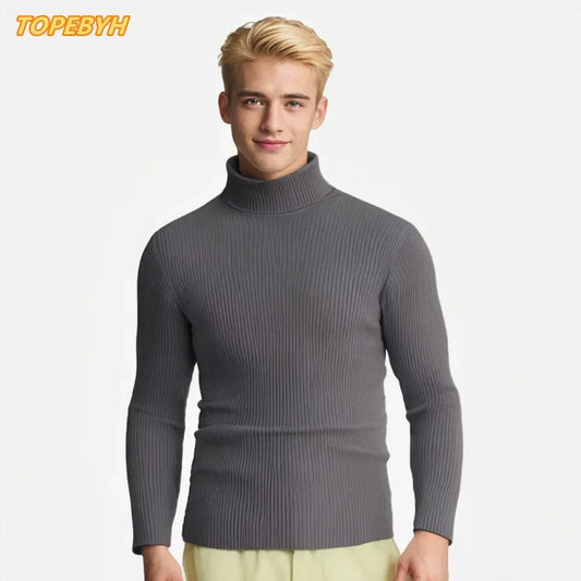 Sean – Men's Warm High Neck Slim Fit Knit Sweater