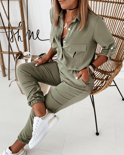 Women's Casual Utility Jumpsuit - Relaxed Fit Everyday Style