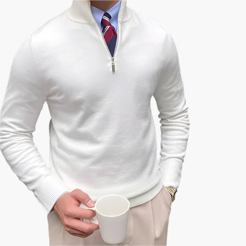 Men's Half-Zip Pullover Sweater – Modern Business Casual Style