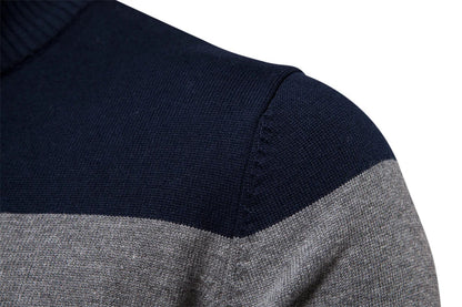 Men's Striped Quarter-Zip Sweater Classic Style for Everyday Wear