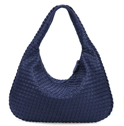 Esme – Women's Woven Vegan Leather Shoulder Tote