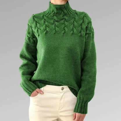 Women's Chunky Knit Turtleneck Sweater – Cozy Elegant Winter Pullover