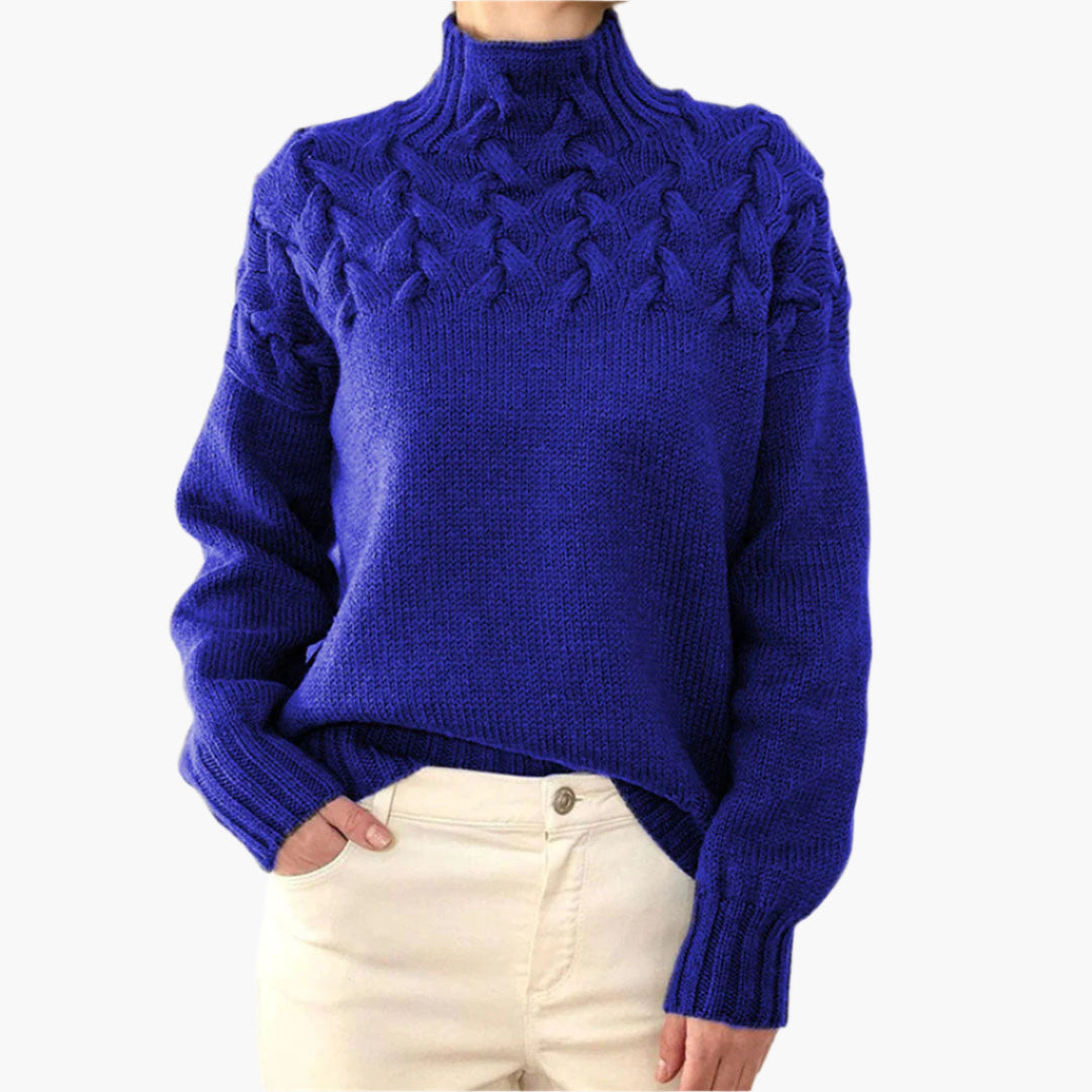 Women's Chunky Knit Turtleneck Sweater – Cozy Elegant Winter Pullover