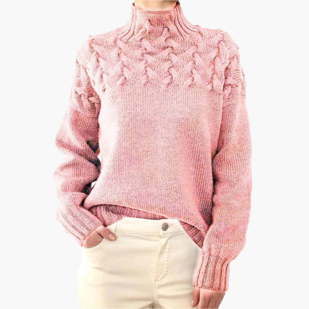 Women's Chunky Knit Turtleneck Sweater – Cozy Elegant Winter Pullover