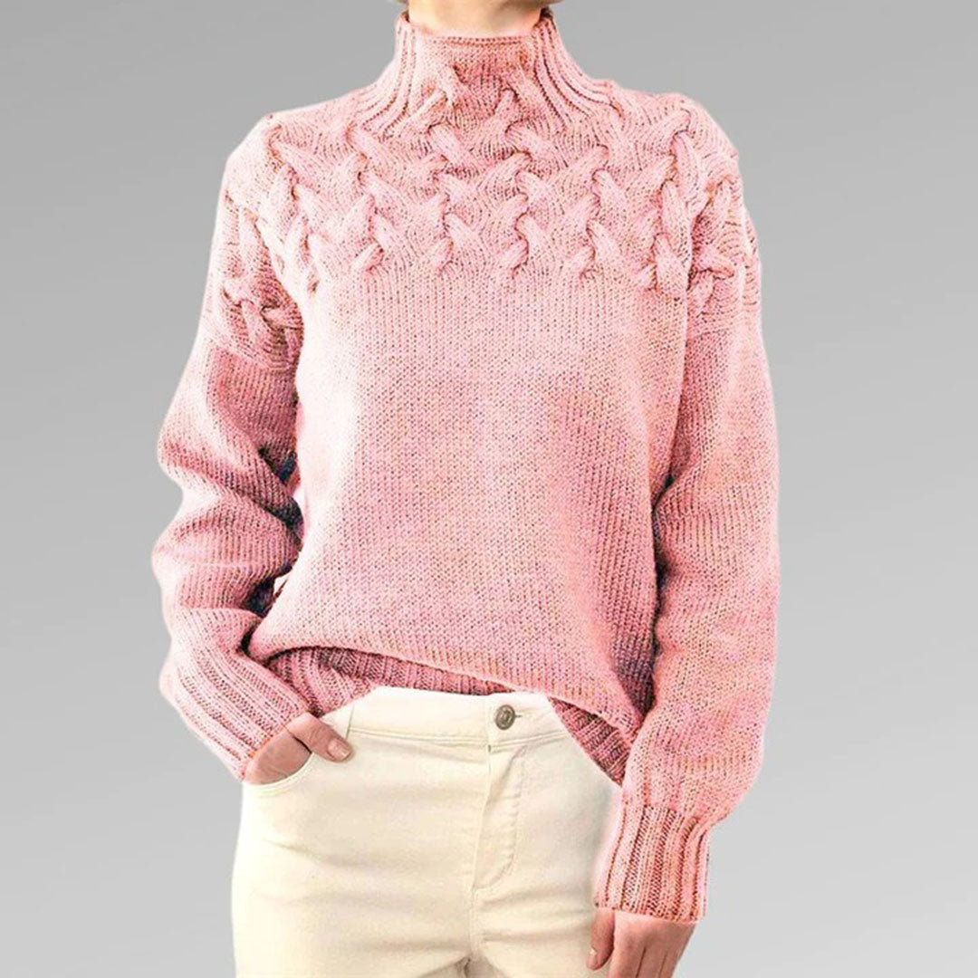 Women's Chunky Knit Turtleneck Sweater – Cozy Elegant Winter Pullover