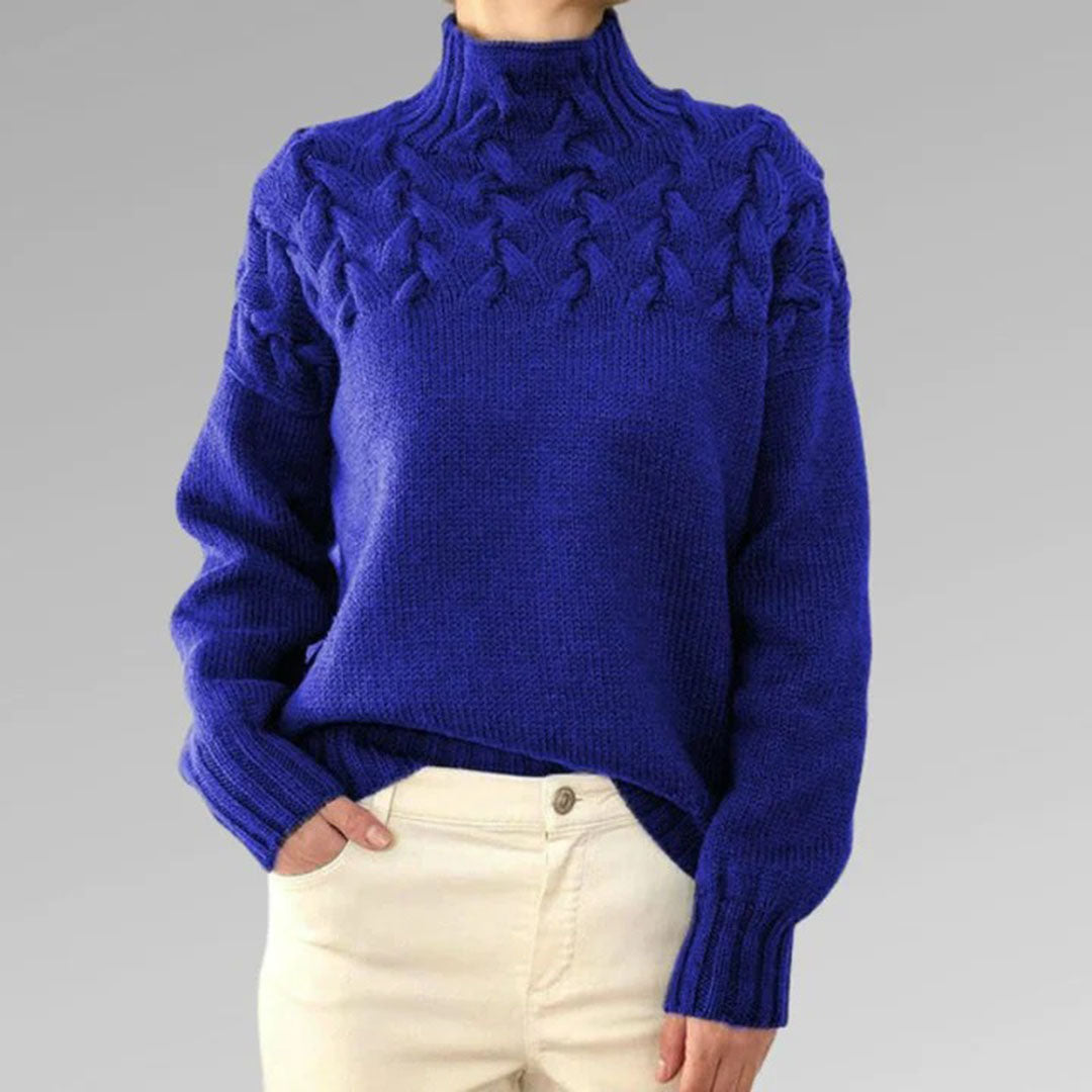 Women's Chunky Knit Turtleneck Sweater – Cozy Elegant Winter Pullover