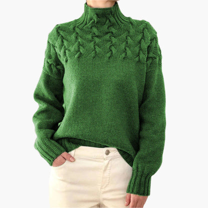 Women's Chunky Knit Turtleneck Sweater – Cozy Elegant Winter Pullover