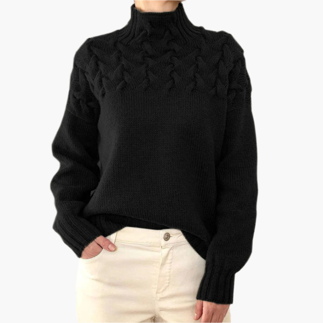 Women's Chunky Knit Turtleneck Sweater – Cozy Elegant Winter Pullover