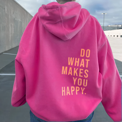 Women's Motivational Text Print Hooded Pullover Sweater – Casual Cozy Style