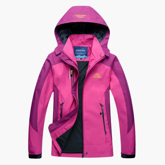 Women's Outdoor Waterproof Windbreaker Hiking Jacket – Lightweight Hooded Shell for Outdoor Activities