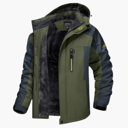 Men's Outdoor Winter Jacket Warm Insulated Hooded Parka for Cold Weather