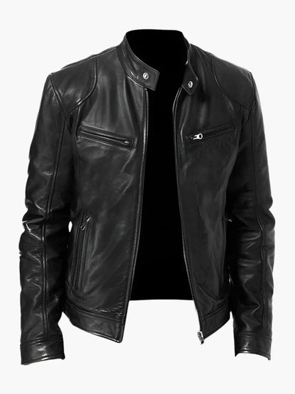 Men's Classic Biker Leather Jacket for Everyday Style and Versatility