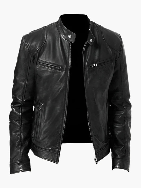Men's Classic Biker Leather Jacket for Everyday Style and Versatility