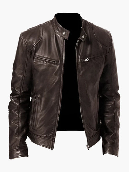 Men's Classic Biker Leather Jacket for Everyday Style and Versatility