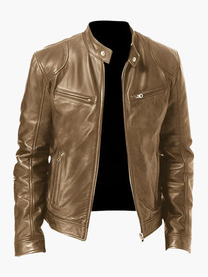 Men's Classic Biker Leather Jacket for Everyday Style and Versatility