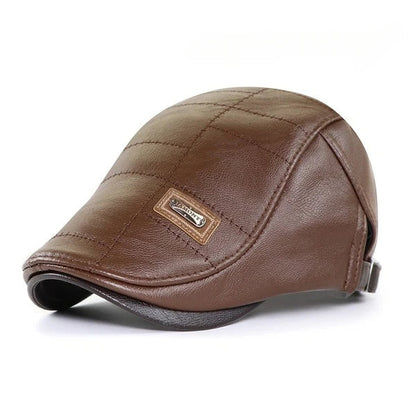 Stan – Men's Vegan Leather Winter Beret with Visor