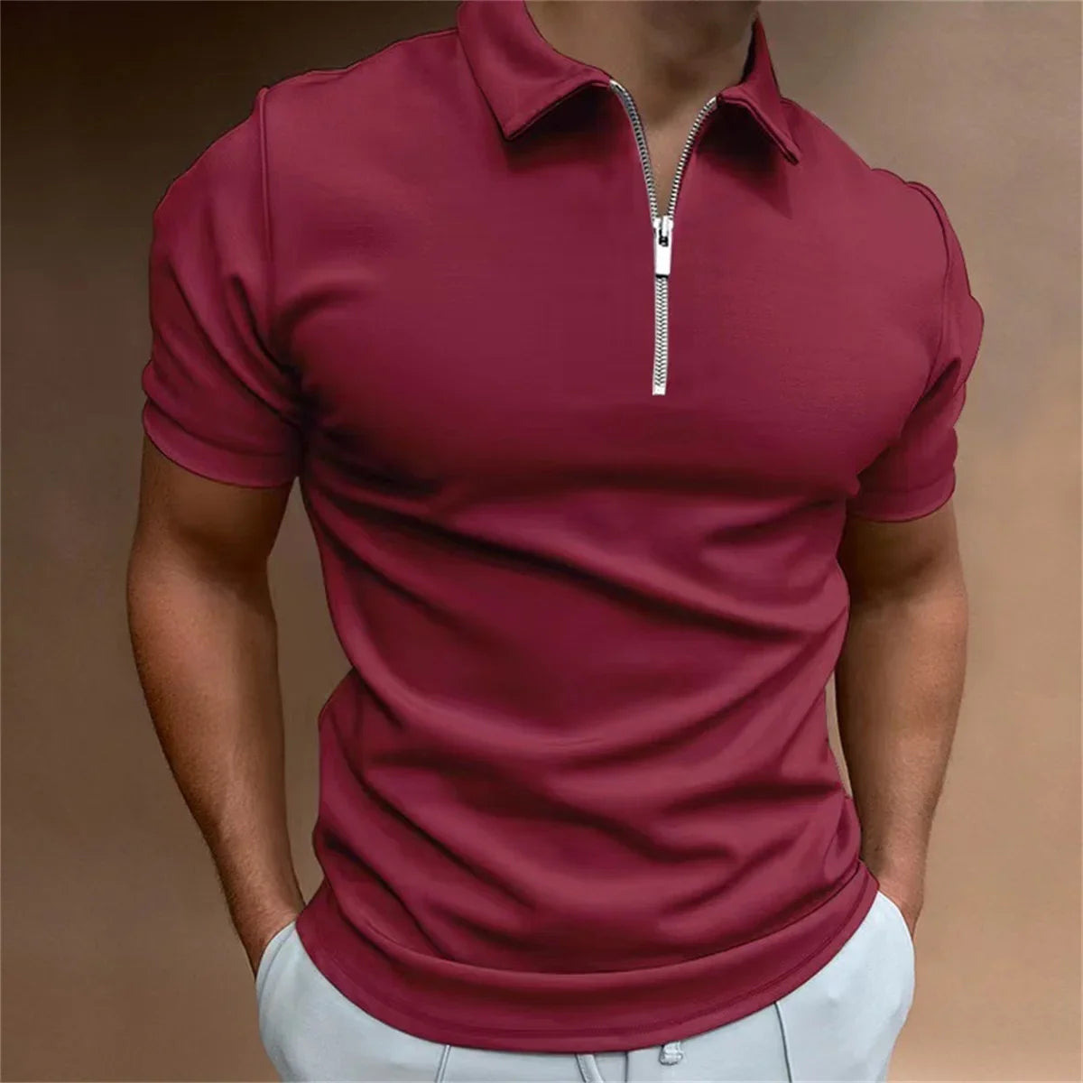 Leslie – Men's Lightweight Polo with Zipper Accent