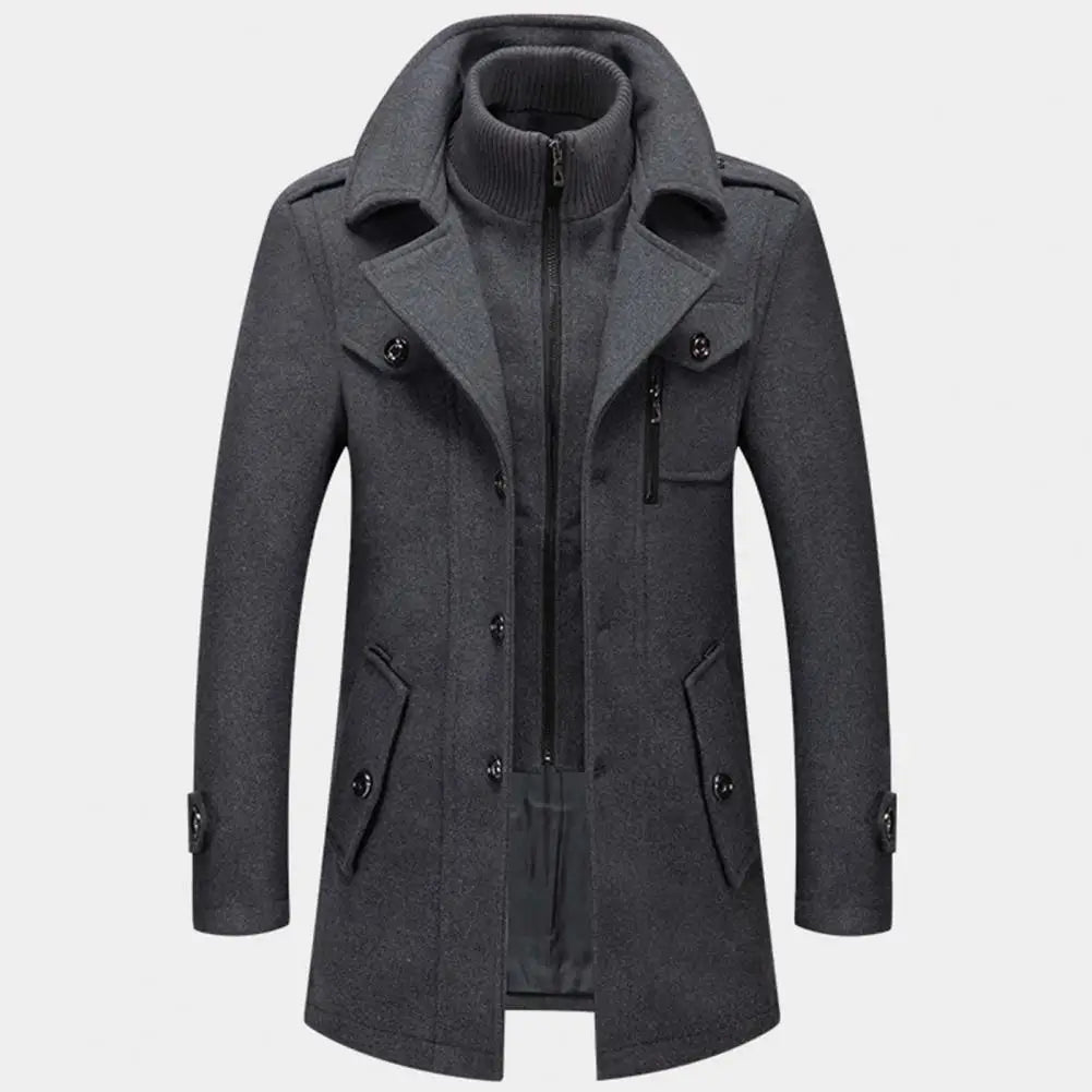 Mathew – Men's Casual Coat with Buttons and Zipper