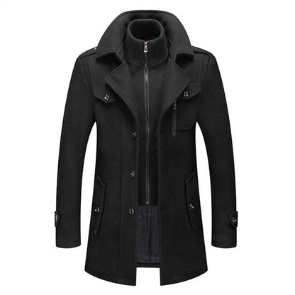 Francis – Casual Men's Overcoat with Zipper and Buttons