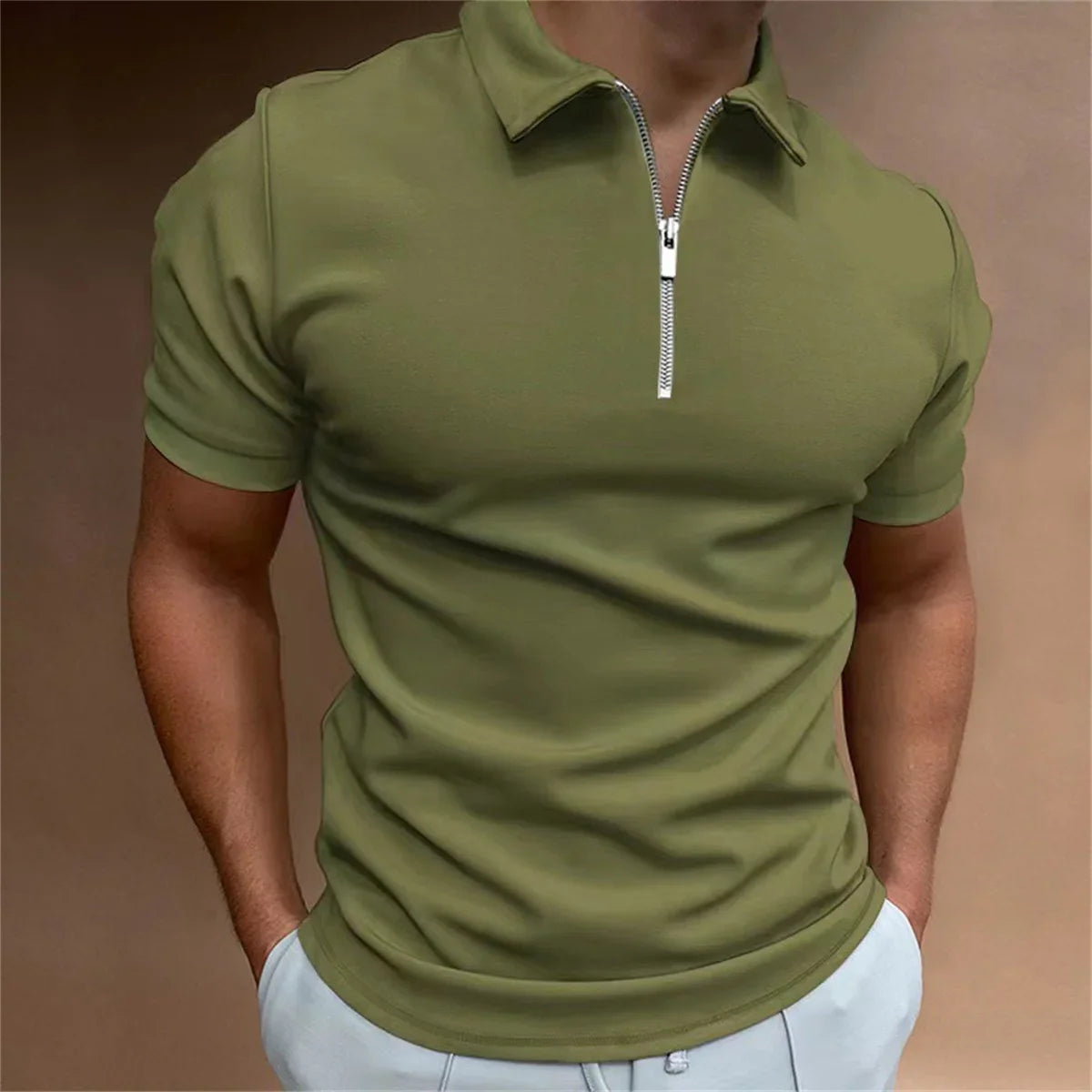 Leslie – Men's Lightweight Polo with Zipper Accent