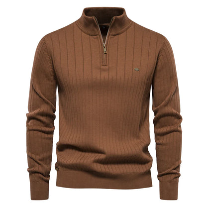 Damon – Men's Zippered Pullover Sweater