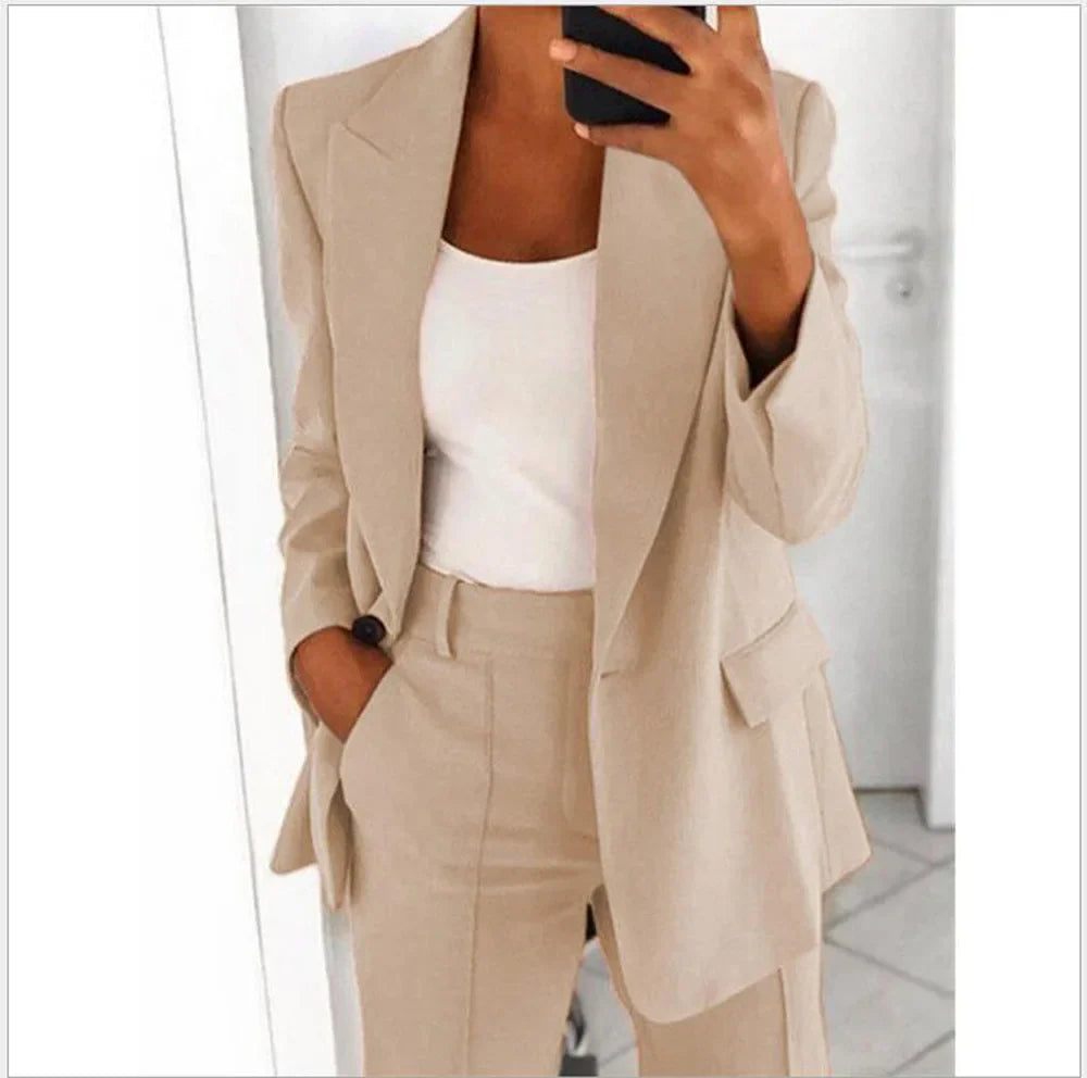 Deborah – Women's Casual Long Sleeve Two-Piece Suit