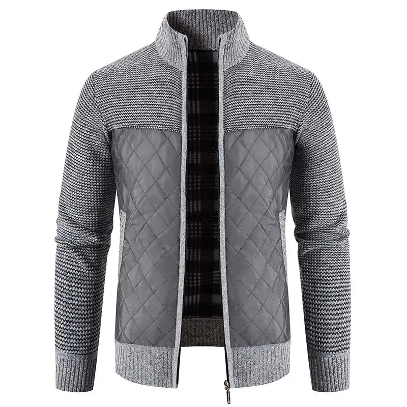 Colin – Men's High Collar Zipper Jacket with Solid Look