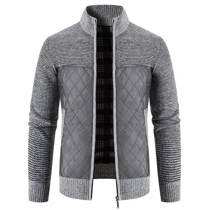 Colin – Men's High Collar Zipper Jacket with Solid Look