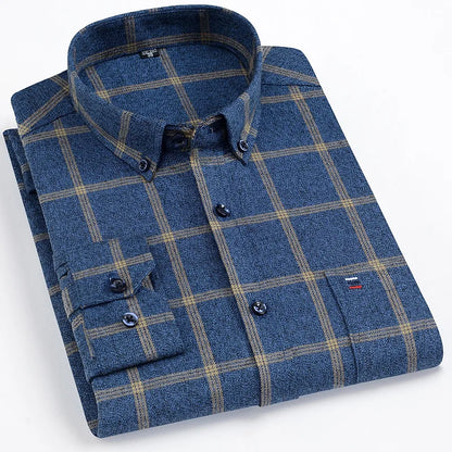 Martin – Men's Non-Iron Checked Wool Cotton Shirt