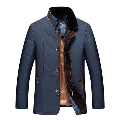 Rowan – Men's Quilted Winter Jacket with Stand Collar