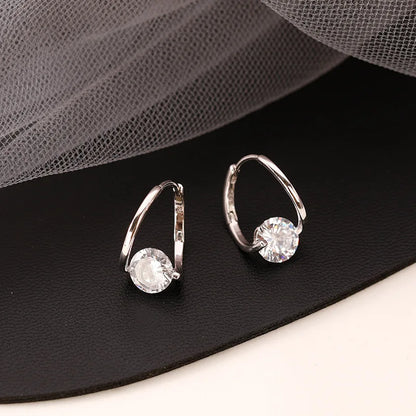 Sarah – Sterling Silver Zircon Hoop Earrings