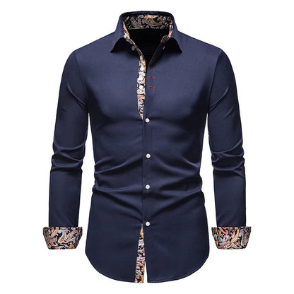 Guy – Slim Fit Paisley Print Long Sleeve Shirt