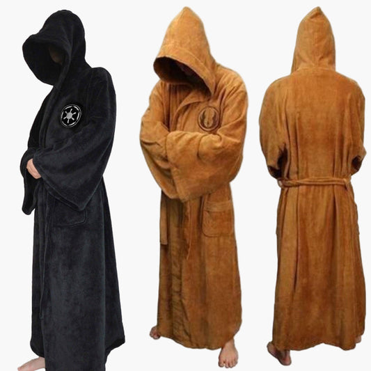 Men's Hooded Cosplay Bathrobe – Jedi & Sith Inspired Loungewear for Home and Costume