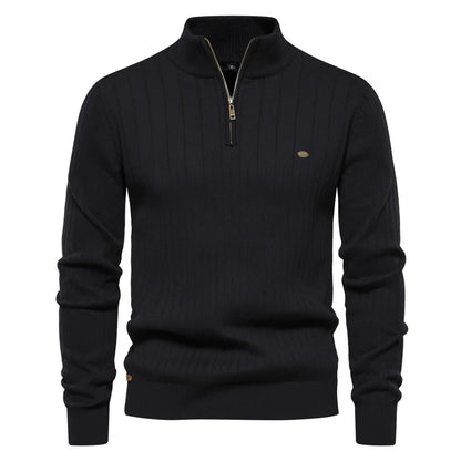 Damon – Men's Zippered Pullover Sweater