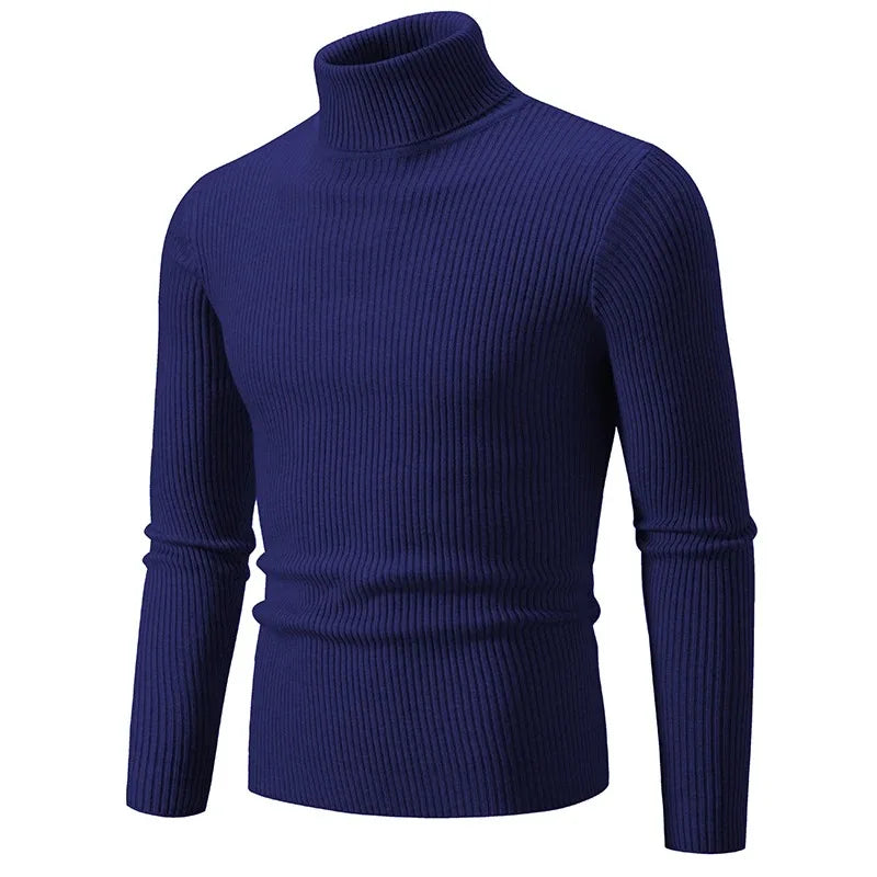 Damien – Men's Warm Striped Turtleneck Pullover