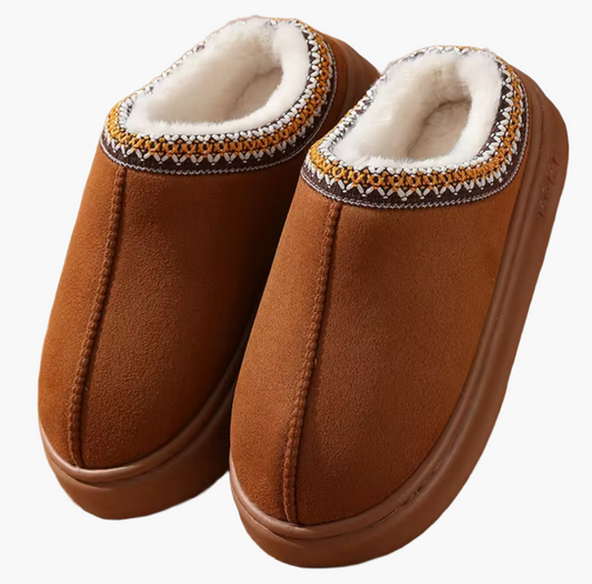 Men's Cozy Indoor Outdoor House Slippers Slip-On Warm Plush Lined