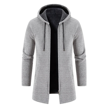 Frank – Men's Winter Long Coat with Windbreaker and Hoodie