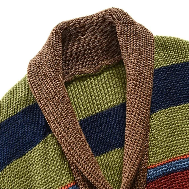 Felix – Men's Retro-Inspired Multicolor Striped Cardigan