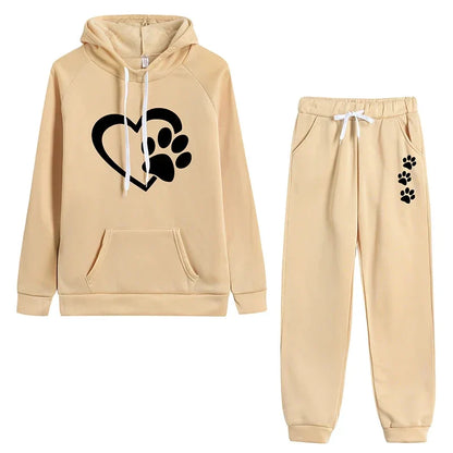 Catherine – Women's Cartoon Print Hoodie and Sweatpants Set