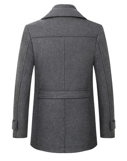 Lawrence – Men's Wool Blend Double-Collar Overcoat