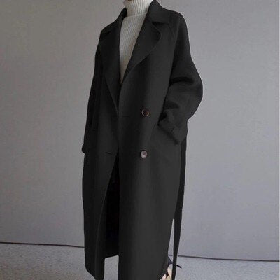 Katy – Women's Elegant Long Vegan Wool Winter Coat